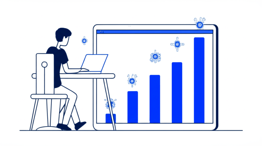 Dashboard showing citation rate metrics across multiple AI platforms with varying bar chart heights